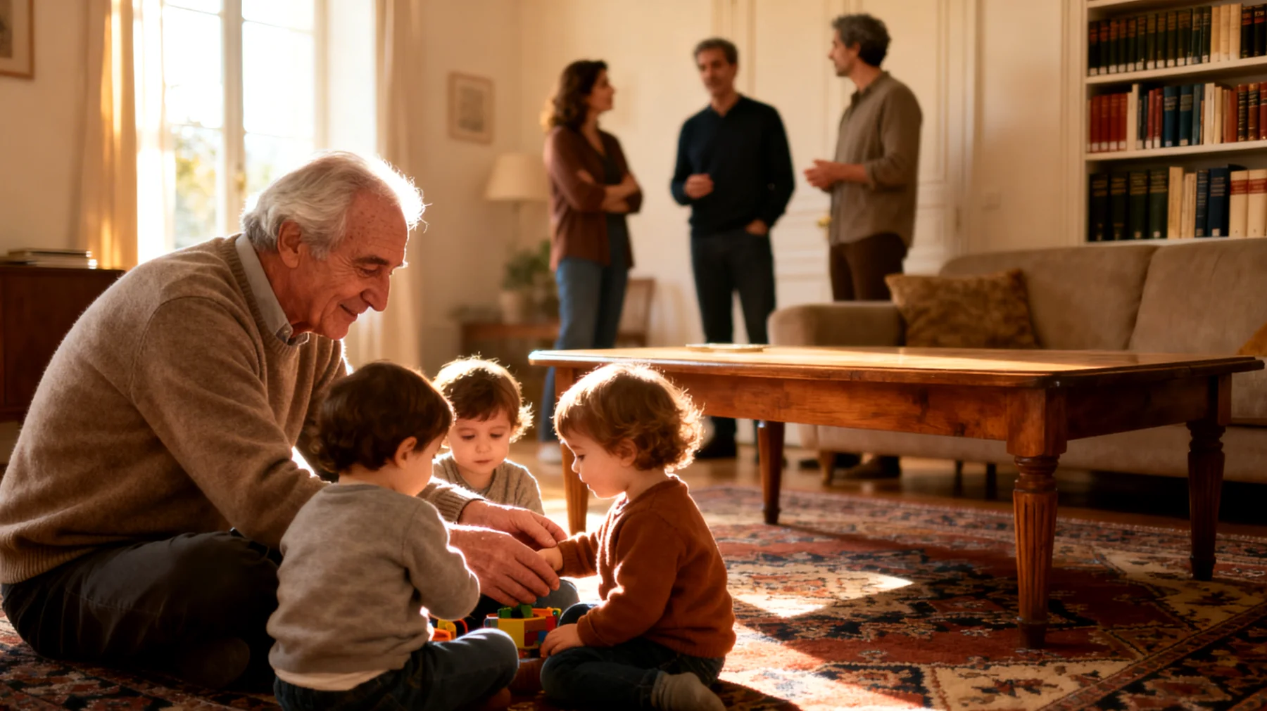 Comment un grand-père peut-il maintenir une relation saine et équilibrée avec ses petits-enfants en bas âge lorsque des conflits avec la famille élargie (beaux-parents, autres grands-parents, oncles/tantes) créent des tensions et compromettent son rôle dans leur éducation et leur vie affective ?"